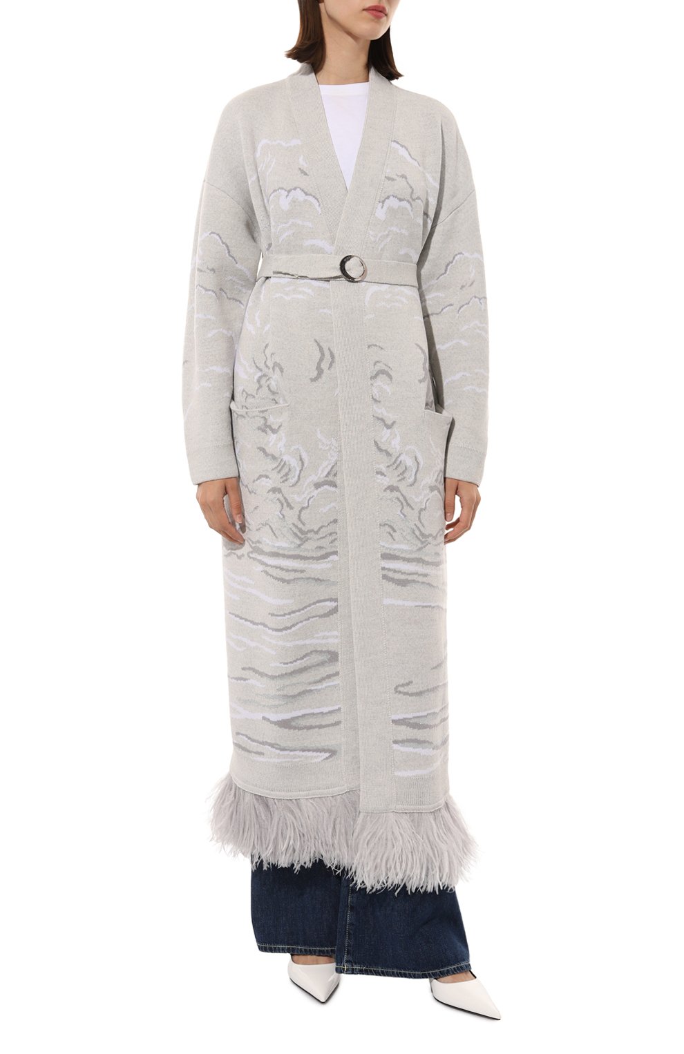 Шерстяной кардиган MAISON KALEIDOSCOPE серого цвета по цене 145000 руб., арт. 012-076W-371OF, фото 3 Шерстяной кардиган MAISON KALEIDOSCOPE, арт. 012-076W-371OF, фото 3