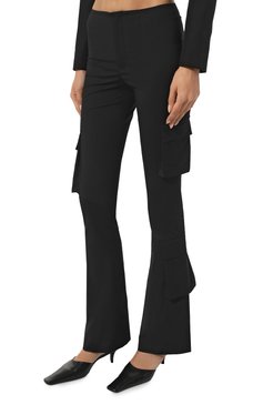 Женские брюки PHILOSOPHY DI LORENZO SERAFINI черного цвета, арт. A0313/5724 | Фото 3 (Длина (брюки, джинсы): Удлиненные; Силуэт Ж (брюки и джинсы): Широкие, Расклешенные; Женское Кросс-КТ: Брюки-одежда; Материал внешний: Синтетический материал; Материал сплава: �Проставлено; Драгоценные камни: Проставлено; Стили: Кэжуэл)