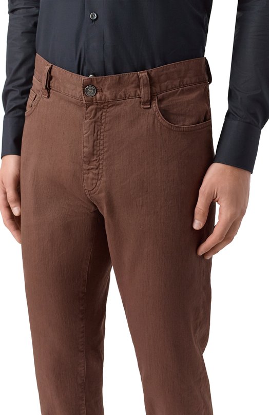 Хлопковые брюки Zegna CITYX/UDP16A7 Коричневый  CITYX/UDP16A7 Фото 5