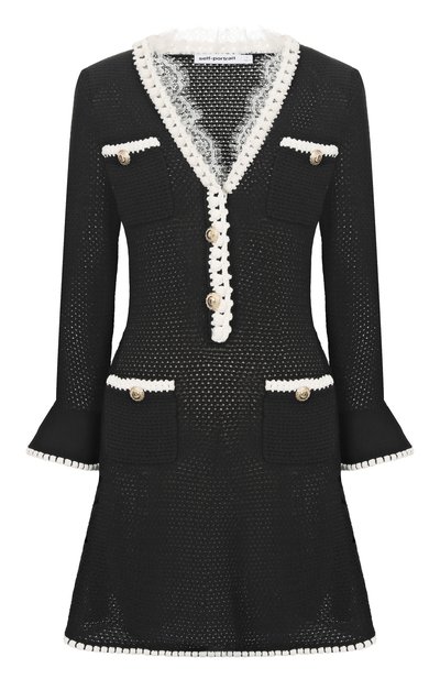 Женское платье из хлопка и льна SELF-PORTRAIT, арт. SS26086SAB