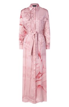 Женское атласное платье KITON розового цвета, арт. D47321K0926E11 | Фото 1 (Длина Ж (юбки, платья, шорты): Макси; Рукава: Длинные; Материал сплава: Проставлено; Драгоценные камни: Проставлено; Матери�ал внешний: Шелк; Женское Кросс-КТ: Платье-одежда; Случай: Повседневный; Стили: Романтичный)