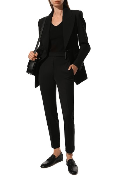 Шерстяные брюки BRUNELLO CUCINELLI черного цвета по цене 105500 руб., арт. MB526P6572, фото 2 Шерстяные брюки BRUNELLO CUCINELLI, арт. MB526P6572, фото 2