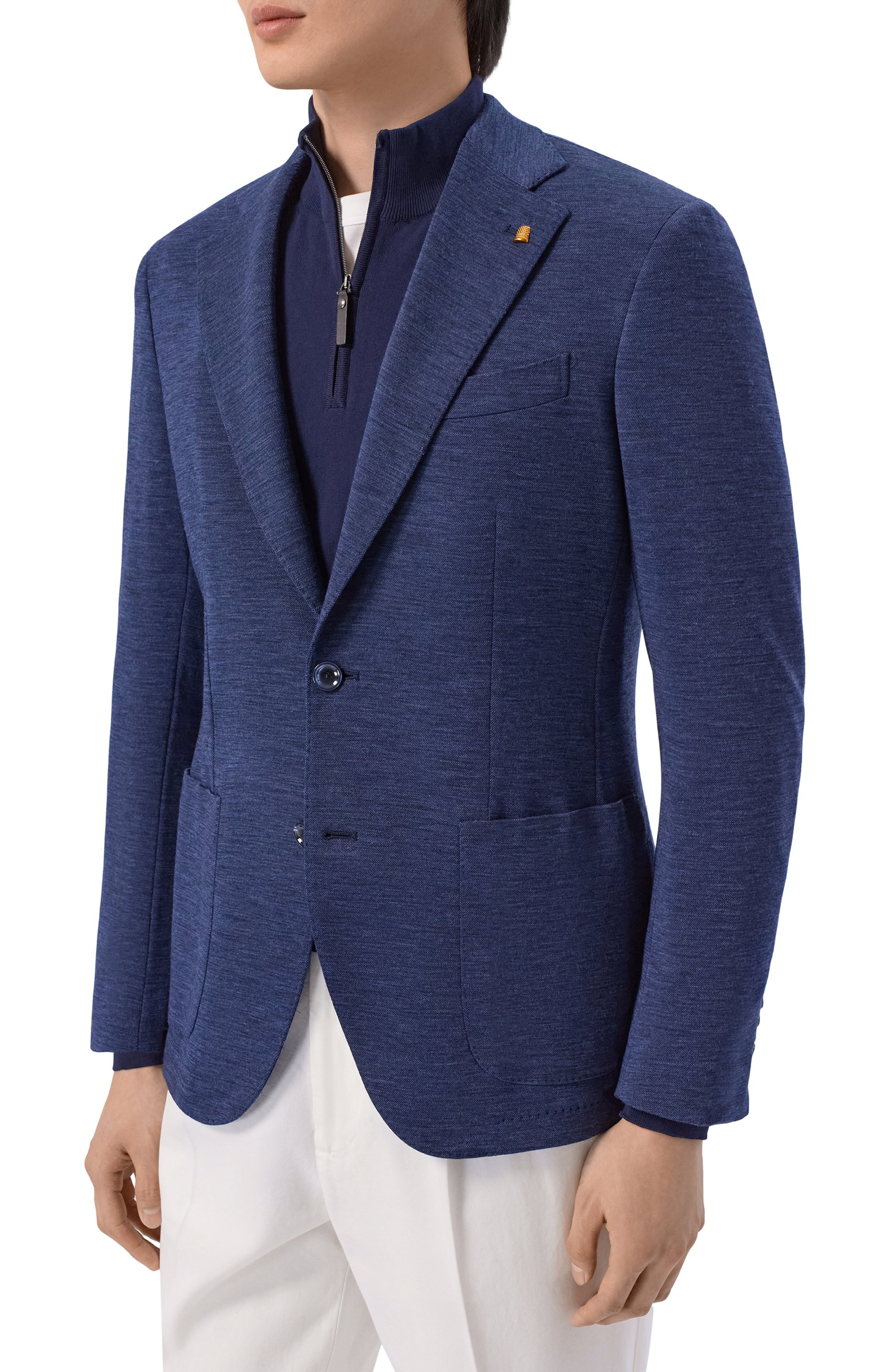 Шерстяной пиджак SARTORIA LATORRE темно-синего цвета по цене 123000 руб., арт. JEF74/JJ196, фото 3 Шерстяной пиджак SARTORIA LATORRE, арт. JEF74/JJ196, фото 3