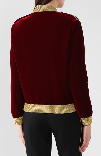 Бархатный бомбер SAINT LAURENT, арт. 571093/Y525R, фото 4