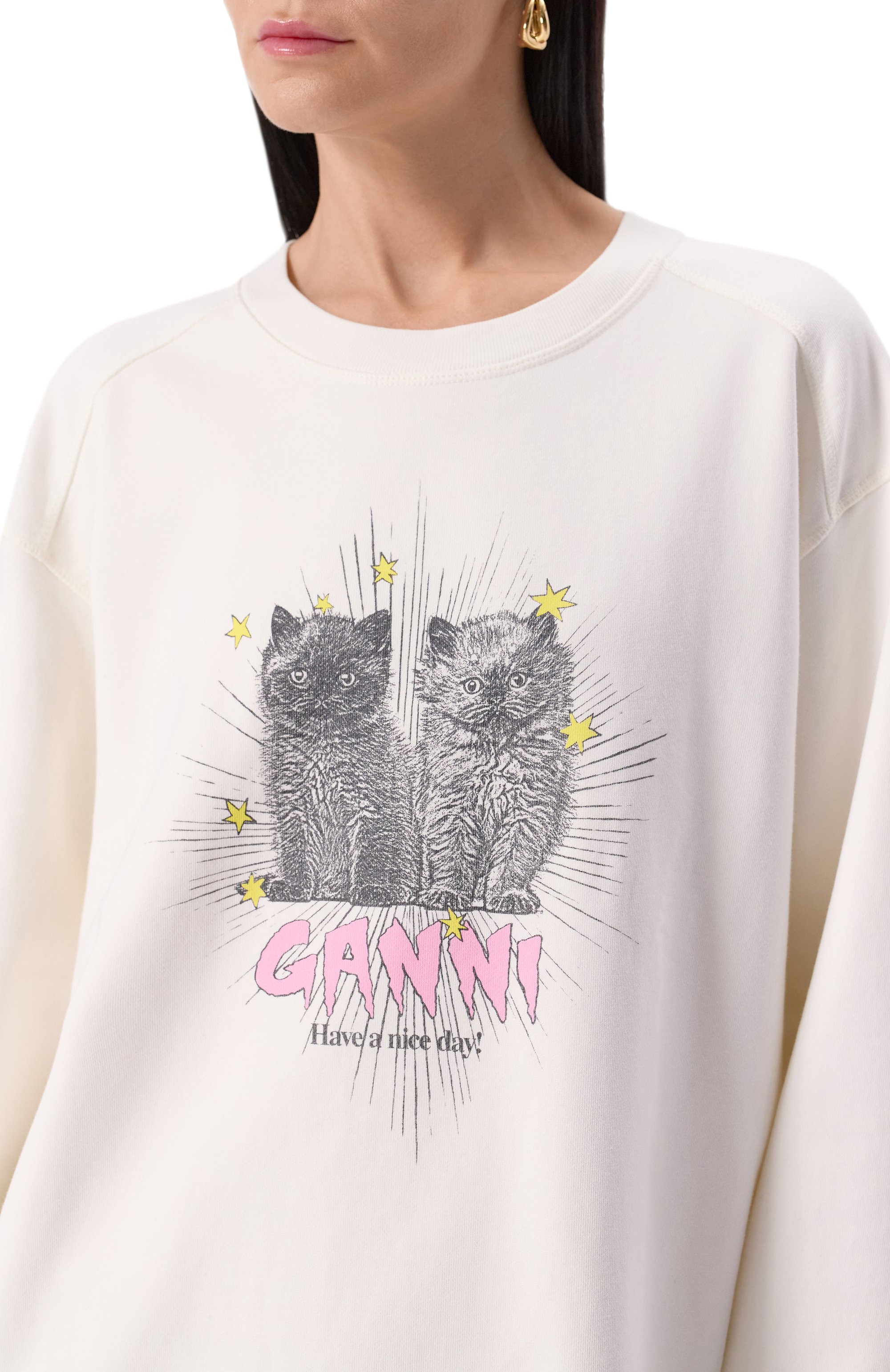 Хлопковый свитшот GANNI, арт. T4163, фото 5