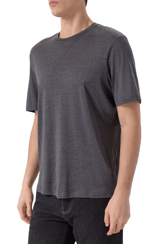 Футболка из шелка и хлопка 12 STOREEZ 133451 Серый  133451 Фото 3