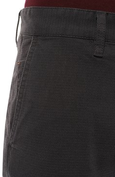 Мужские хлопковые брюки BOSS темно-серого цвета, арт. 50501615 | Фото 5 (Силуэт М (брюки): Чиносы; Длина (брюки, джинсы): Стандартные; Случай: Повседневный; Материал сплава: Проставлено; Материал внешний: Хлопок; Драгоценные камни: Проставлено; Стили: Кэжуэл)