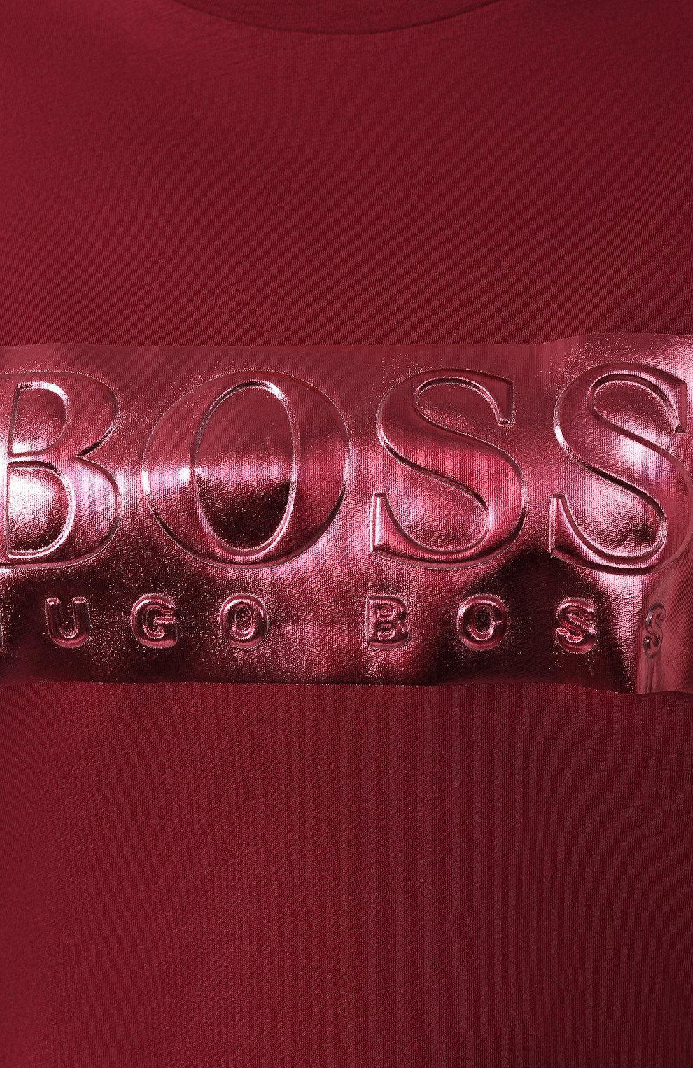 Хлопковая футболка BOSS бордового цвета по цене 4300 руб., арт. 50419435, фото 5 Хлопковая футболка BOSS, арт. 50419435, фото 5