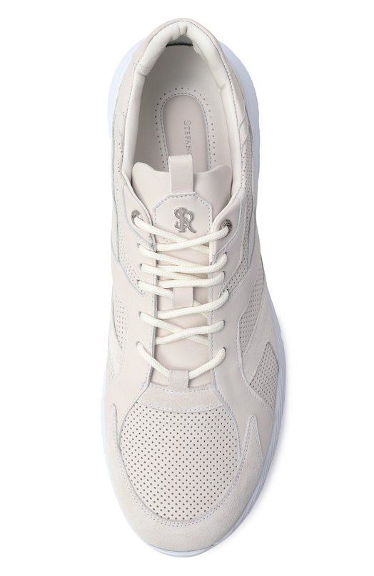 Кожаные кроссовки Stefano Ricci UV689G6676/WYSDP Кремовый  UV689G6676/WYSDP Фото 5