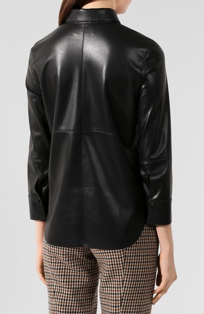 Рубашка NANUSHKA черного цвета по цене 57850 руб., арт. NAUM_BLACK_VEGAN LEATHER, фото 4 Рубашка NANUSHKA, арт. NAUM_BLACK_VEGAN LEATHER, фото 4