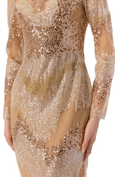 Платье с отделкой пайетками ZUHAIR MURAD, арт. FDR25046/TUEM014, фото 4