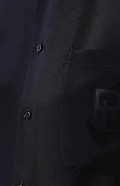 Женская шелковая рубашка RALPH LAUREN темно-синего цвета, арт. 290739994 | Фото 5 (Материал внешний: Шелк; Рукава: Длинные; Принт: Без принта; Женское Кросс-КТ: Рубашка-одежда; Длина (для топов): Стандартные; Материал сплава: Проставлено, Проверено; Драгоценные камни: Проставлено; Стили: Кэжуэл; Статус проверки: Проверена категория)