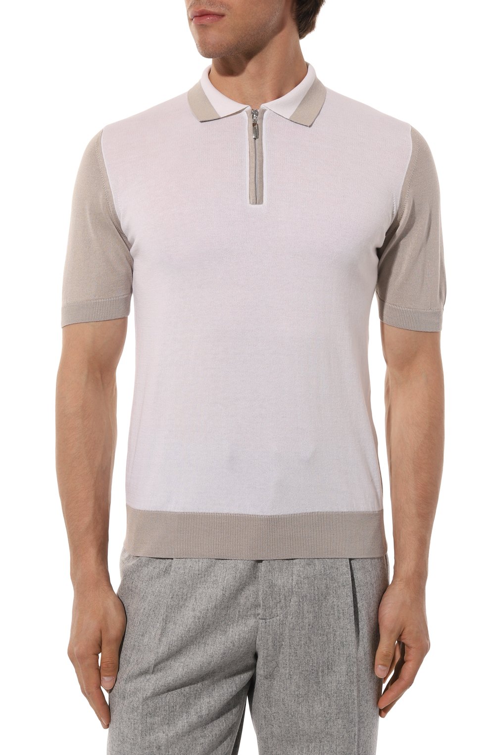 Поло из хлопка и шелка ANDREA CAMPAGNA, арт. SU23-93271SR-FL03, фото 3