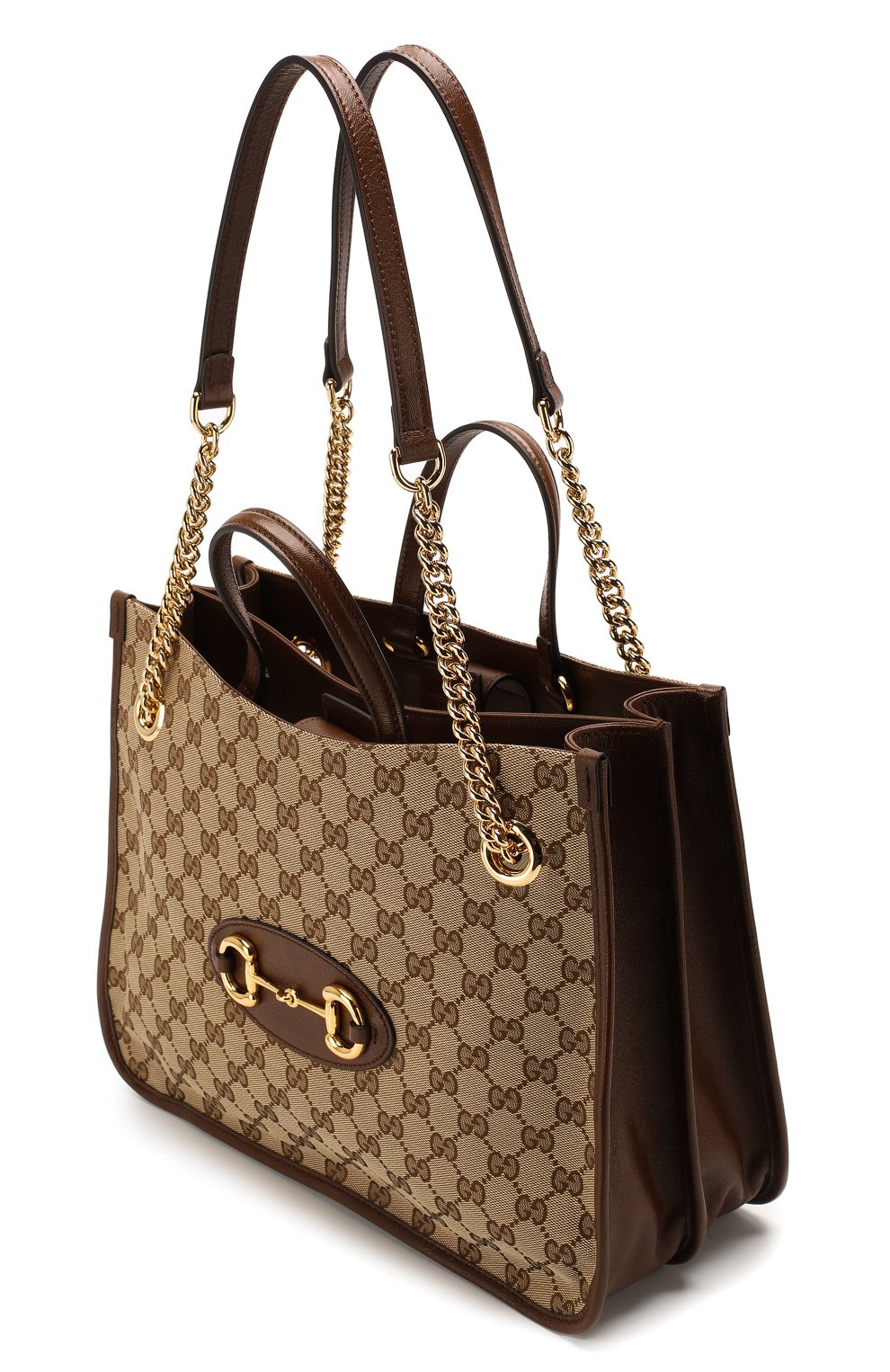 Сумка-тоут 1955 horsebit medium GUCCI коричневого цвета по цене 280800 руб., арт. 621144/GY50G, фото 4 Сумка-тоут 1955 horsebit medium GUCCI, арт. 621144/GY50G, фото 4