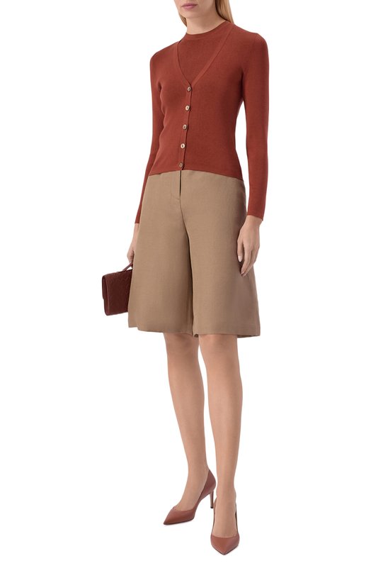 Кардиган из шелка и хлопка MVST M26.2PW.K222/Y201 Коричневый  M26.2PW.K222/Y201 Фото 2