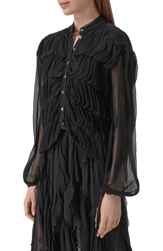 Шелковая блузка Isabel Benenato DW935S26 Чёрный  DW935S26 Фото 3