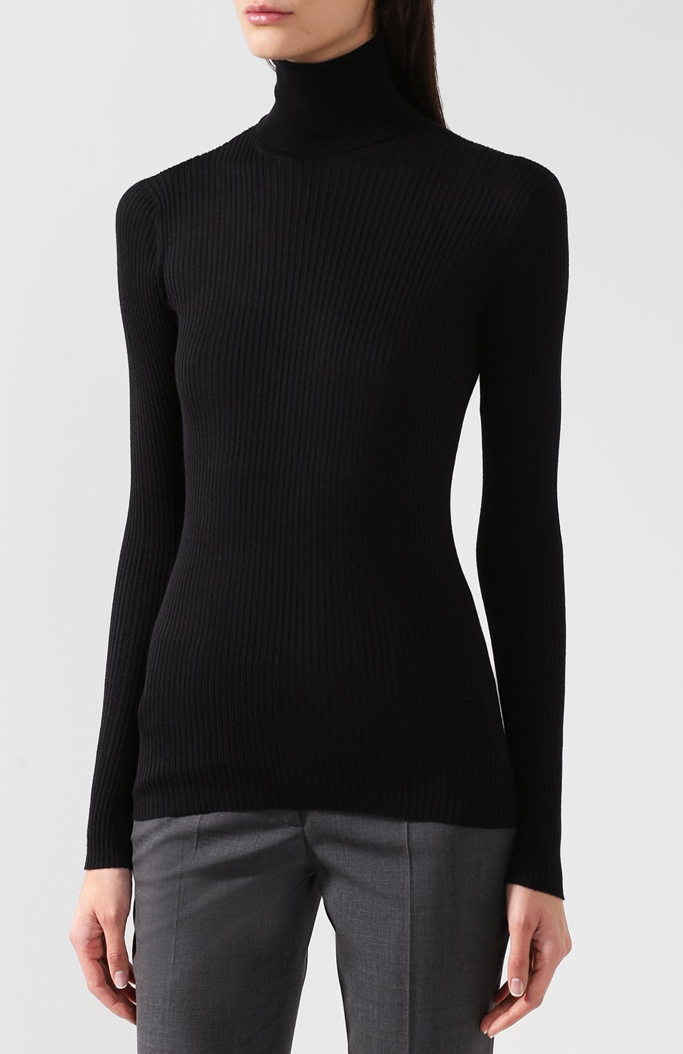 Однотонная водолазка из смеси шерсти и шелка PRADA, арт. P26295-1RZR-F0002, фото 3