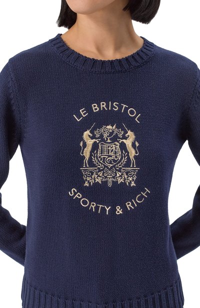 Хлопковый пуловер sporty & rich x le bristol paris SPORTY AND RICH, арт. WS065517621BL32, фото 5