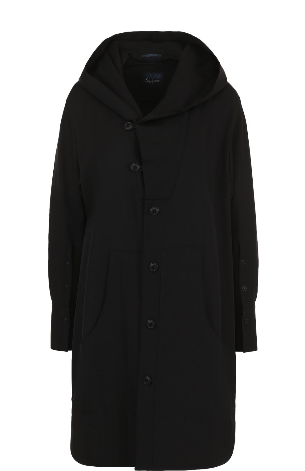 Однотонная шерстяная блуза с капюшоном YOHJI YAMAMOTO, арт. FE-B53-100, фото 1