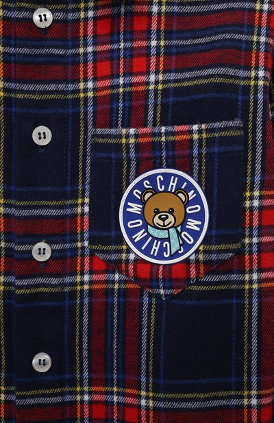 Хлопковая рубашка MOSCHINO синего цвета по цене 22900 руб., арт. HUC010/N0Z78/4A-8A, фото 3 Хлопковая рубашка MOSCHINO, арт. HUC010/N0Z78/4A-8A, фото 3