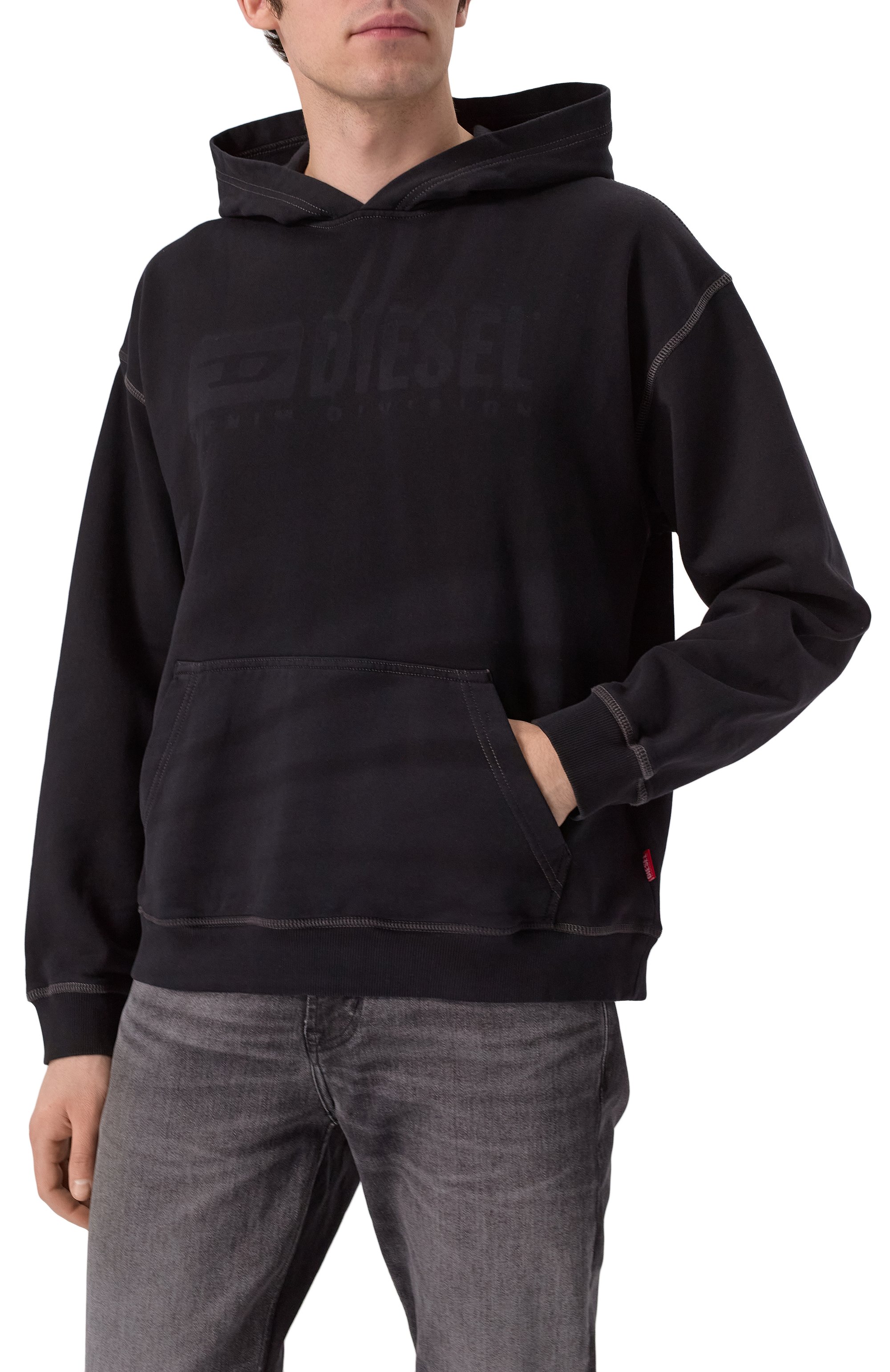 Хлопковое худи DIESEL, арт. A16429/0LJBT, фото 3