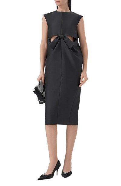 Платье из шерсти и шелка BALENCIAGA черного цвета по цене 431500 руб., арт. 872111/TUT22, фото 2 Платье из шерсти и шелка BALENCIAGA, арт. 872111/TUT22, фото 2