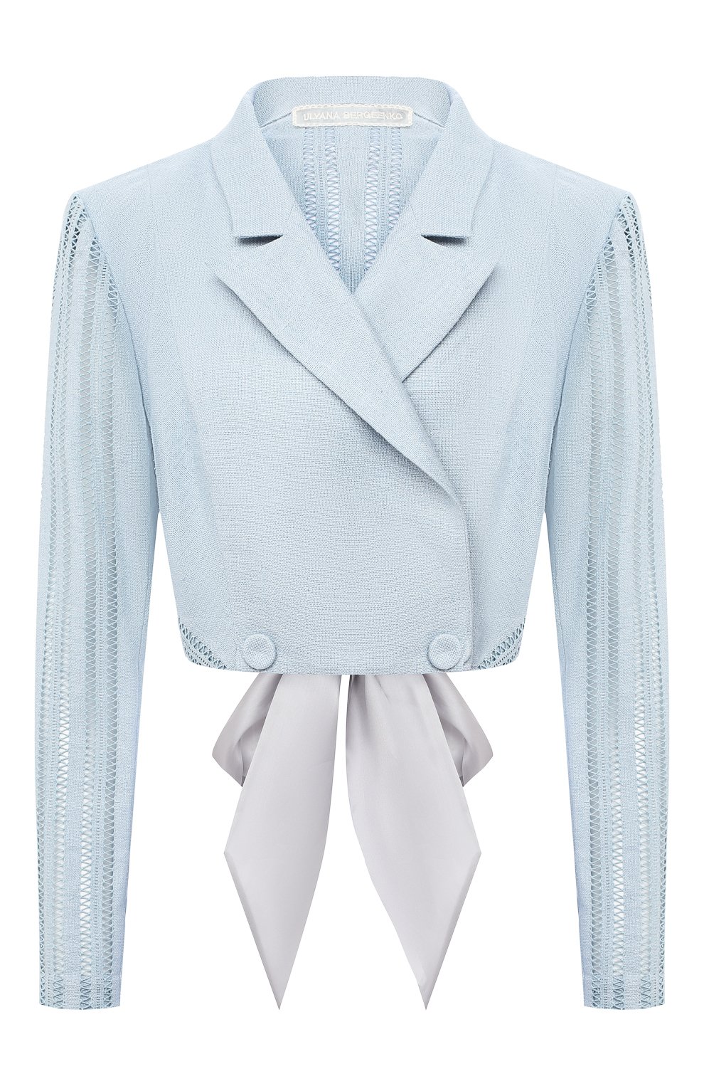 Шелковый жакет ULYANA SERGEENKO голубого цвета по цене 190000 руб., арт. GCC012SS19P (0801т19), фото 1 Шелковый жакет ULYANA SERGEENKO, арт. GCC012SS19P (0801т19), фото 1
