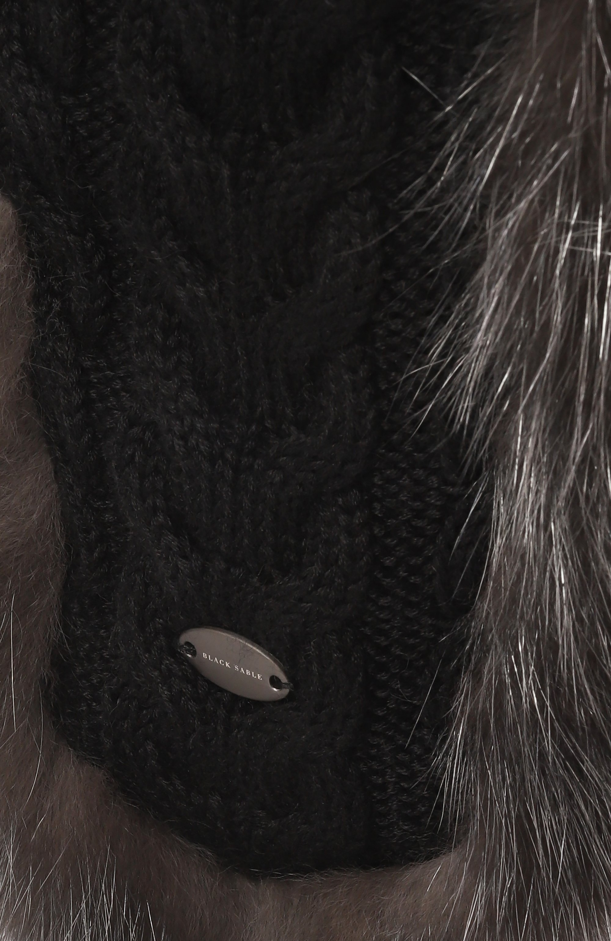 Кашемировая шапка-ушанка с мехом соболя BLACK SABLE, арт. BS-24005SS, фото 3