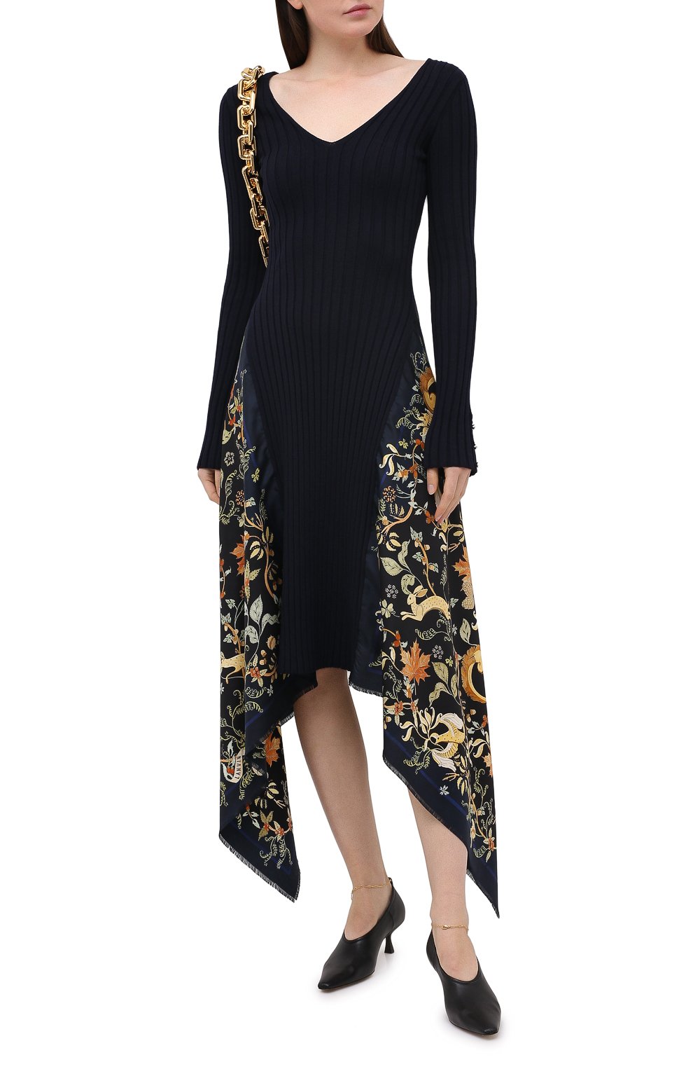 Шерстяное платье LANVIN темно-синего цвета по цене 161500 руб., арт. RW-DR332M-MI16-H20, фото 2 Шерстяное платье LANVIN, арт. RW-DR332M-MI16-H20, фото 2