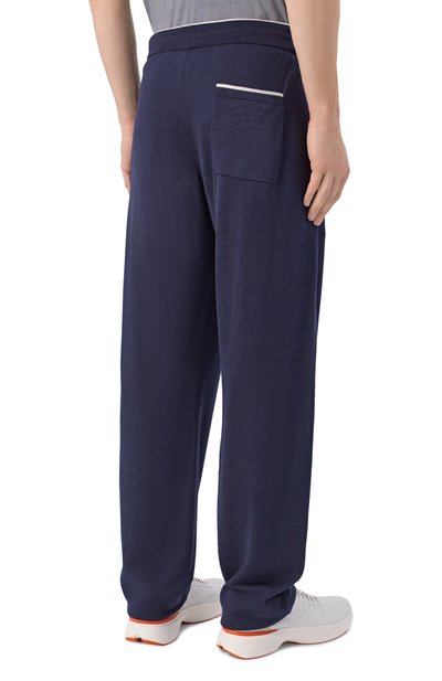 Брюки из шерсти и шелка PAUL&SHARK темно-синего цвета по цене 89850 руб., арт. 26411712, фото 4 Брюки из шерсти и шелка PAUL&SHARK, арт. 26411712, фото 4