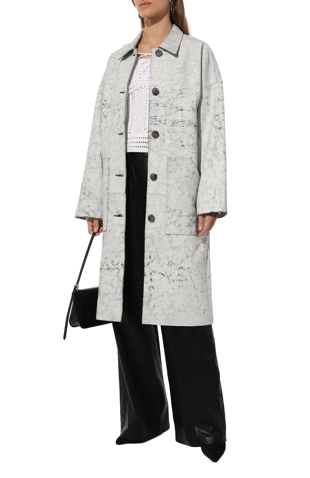 Кожаное пальто RED SEPTEMBER белого цвета по цене 155000 руб., арт. 324.01.57.03, фото 2 Кожаное пальто RED SEPTEMBER, арт. 324.01.57.03, фото 2