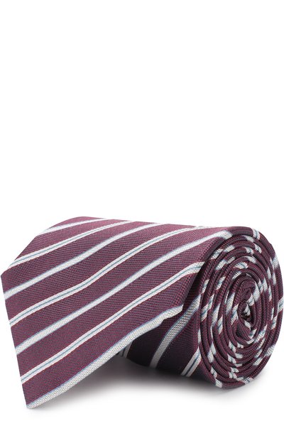 Мужской шелковый галстук в полоску BRIONI, арт. 063H00/P7441