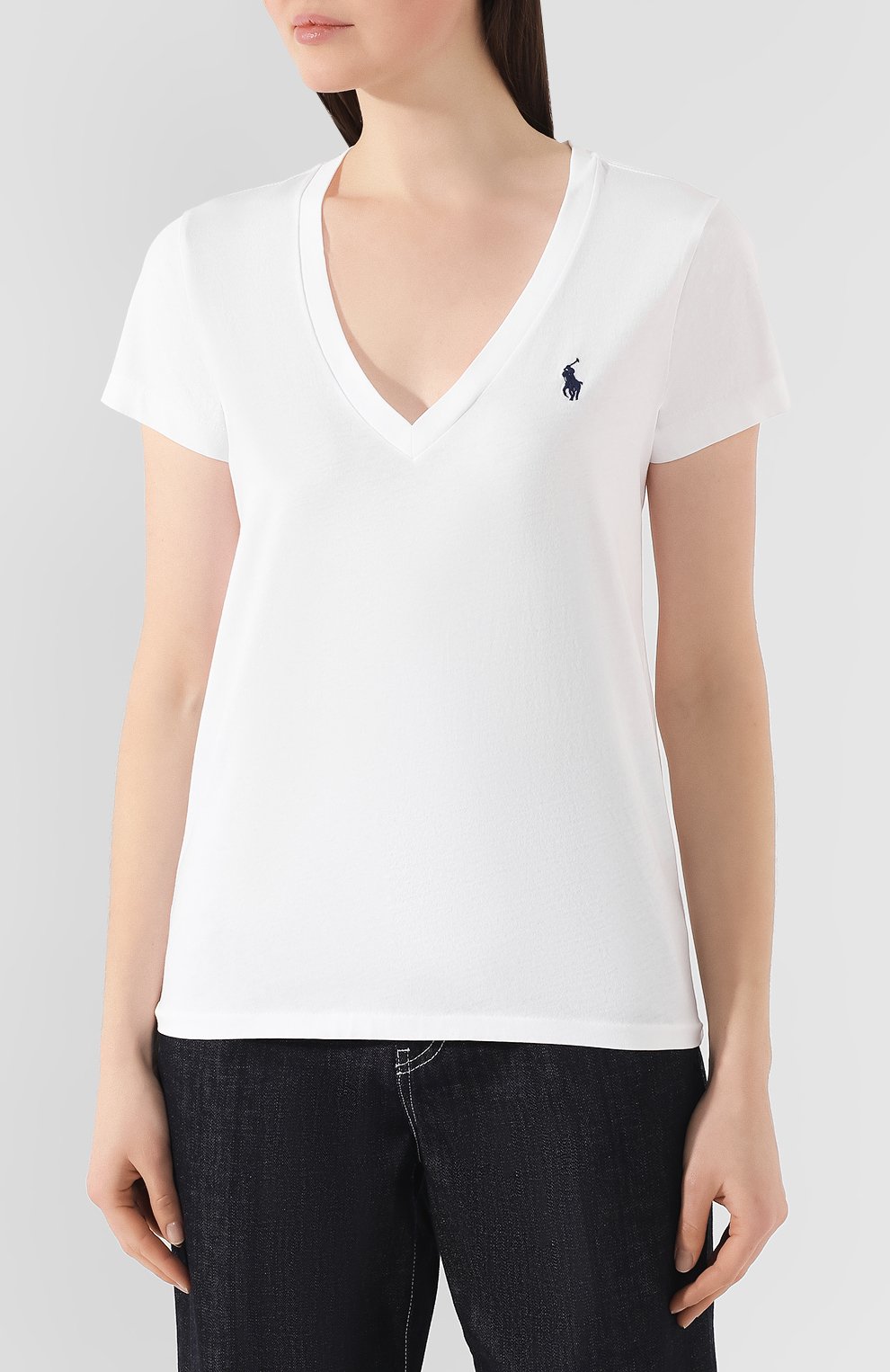 Хлопковая футболка POLO RALPH LAUREN белого цвета по цене 7885 руб., арт. 211810419, фото 3 Хлопковая футболка POLO RALPH LAUREN, арт. 211810419, фото 3