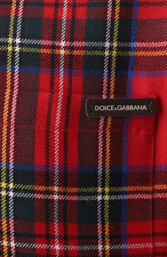 Мужская шерстяная рубашка DOLCE & GABBANA красного цвета, арт. G5JZ9T/FQ2KC | Фото 6 (Драгоценные камни: Проставлено; Рукава: Длинные; Длина (для топов): Стандартные; Материал сплава: Проставлено; Материал внешний: Шерсть; Случай: Повседневный; Стили: Кэжуэл; Принт: Клетка; Застежка: Пуговицы; Воротник: Кент; Рубашки М: Regular Fit)
