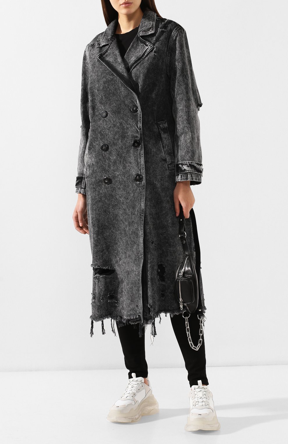Двубортное пальто ALEXANDER WANG темно-серого цвета по цене 59650 руб., арт. 4D992359BN, фото 2 Двубортное пальто ALEXANDER WANG, арт. 4D992359BN, фото 2
