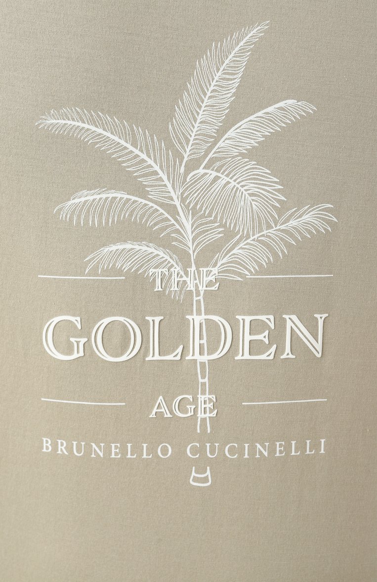 Мужская хлопковая футболка BRUNELLO CUCINELLI светло-зеленого цвета, арт. M0B138482P | Фото 6 (Материал внешний: Хлопок; Рукава: Короткие; Длина (для топов): Стандартные; Принт: С принтом; Стили: Кэжуэл; Кросс-КТ: Джерси; Мужское Кросс-КТ: Фу�тболка-одежда)