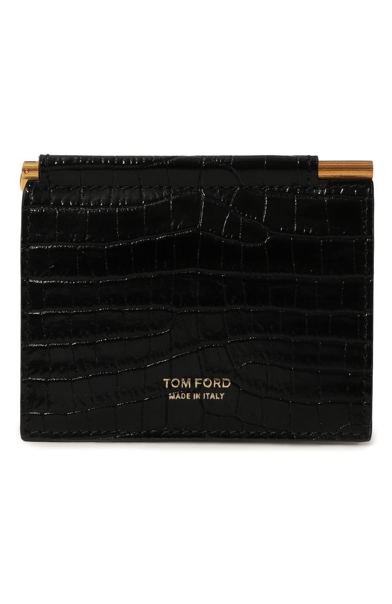 Мужской кожаный зажим для купюр TOM FORD черного цвета, арт. Y0340T/LCL168 | Фото 1 (Материал: Натуральная кожа; Нос: Не проставлено; Материал сплава: Проставлено)