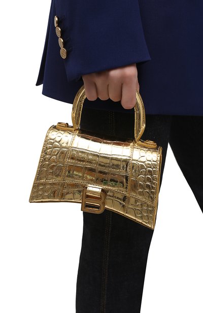 Сумка hourglass xs BALENCIAGA золотого цвета по цене 187500 руб., арт. 592833/1S49M, фото 2 Сумка hourglass xs BALENCIAGA, арт. 592833/1S49M, фото 2