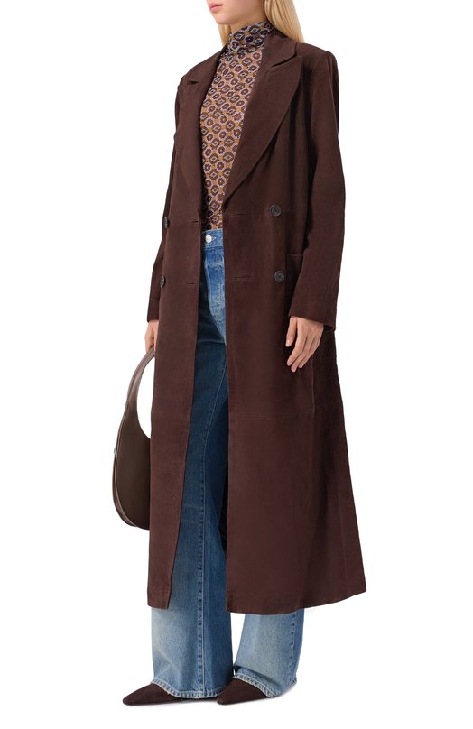 Замшевое пальто Halfboy HF251WL020 Коричневый  HF251WL020 Фото 2