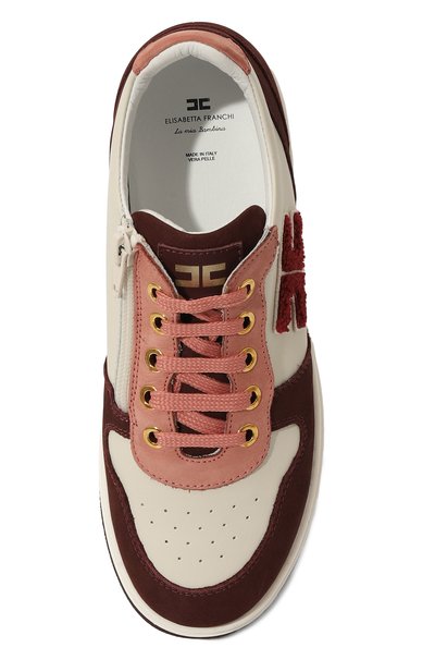 Кожаные кеды ELISABETTA FRANCHI LA MIA BAMBINA, арт. F4A9-E0117-1321B124/35-38, фото 4