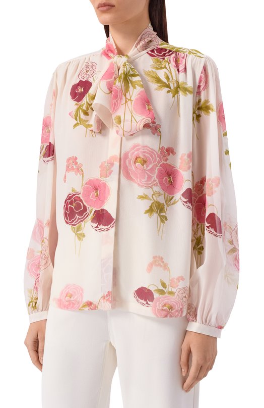 Шелковая блузка Giambattista Valli 26SSRVCA1014/30PRI Кремовый  26SSRVCA1014/30PRI Фото 3