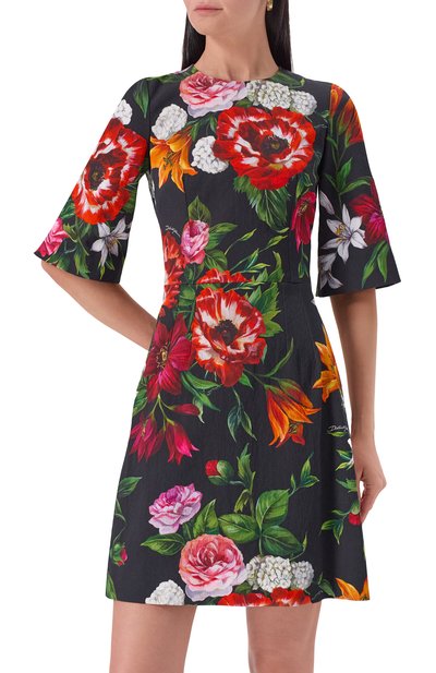 Платье из вискозы и хлопка DOLCE & GABBANA, арт. F6TWTT/FSRQT, фото 3