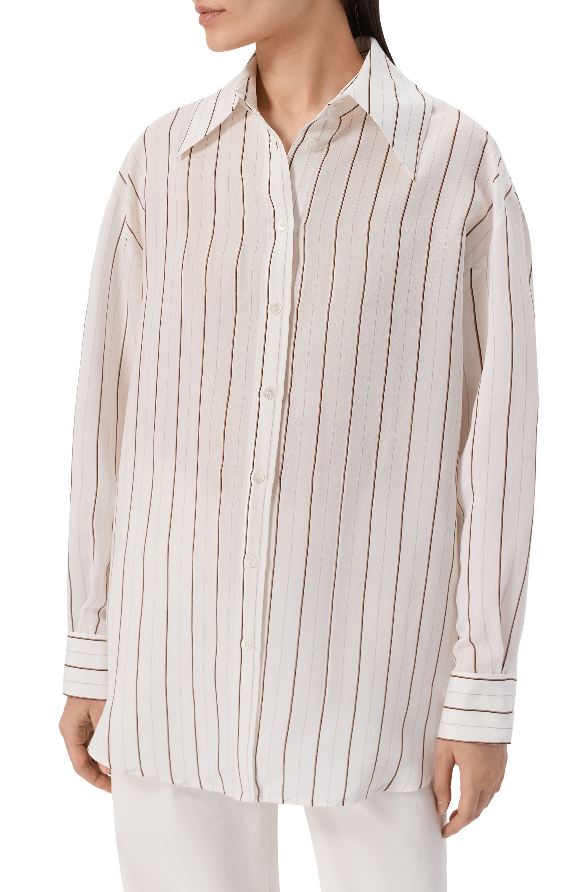 Рубашка из в искозы и шелка LORENA ANTONIAZZI, арт. P2655CA21A/5179, фото 3