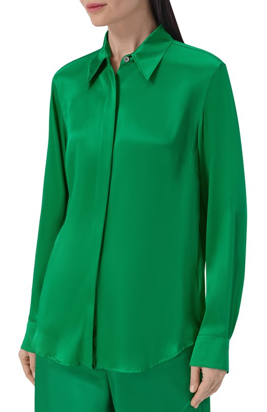 Шелковая блузка Dries Van Noten 010706/3024 Зелёный  010706/3024 Фото 3