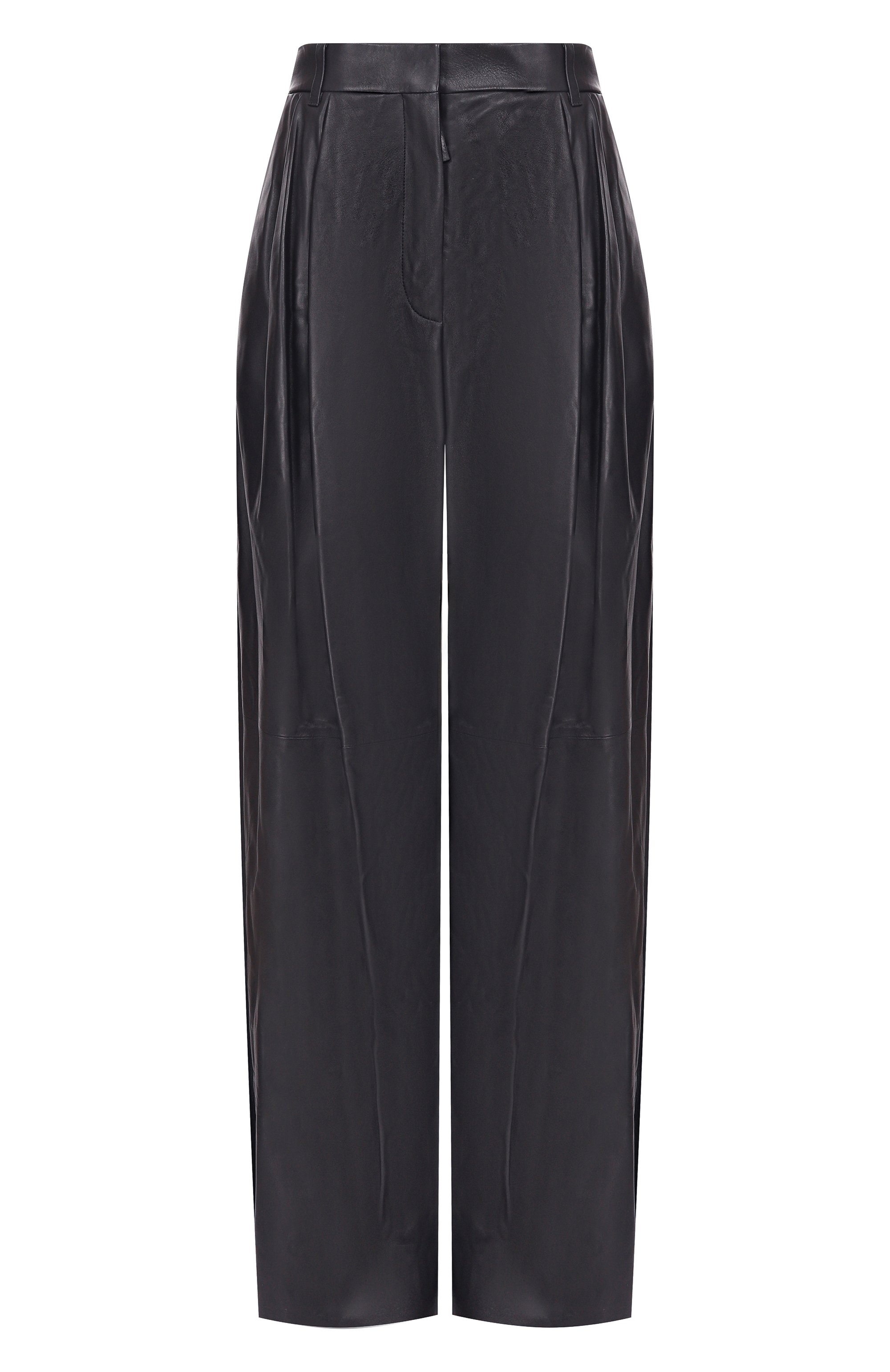 Кожаные брюки GIORGIO ARMANI темно-синего цвета по цене 644500 руб., арт. GW004209/AF29330, фото 1 Кожаные брюки GIORGIO ARMANI, арт. GW004209/AF29330, фото 1