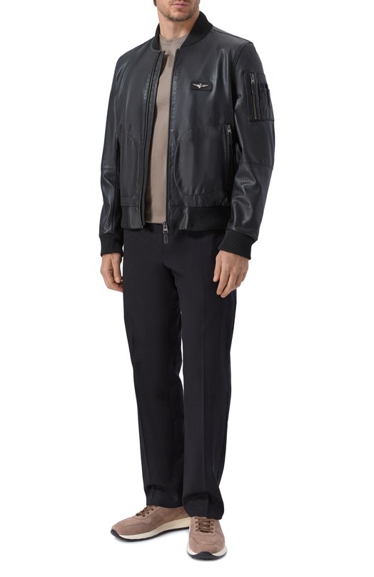 Кожаный бомбер Aeronautica Militare PN5053UPL00320 Чёрный  PN5053UPL00320 Фото 2