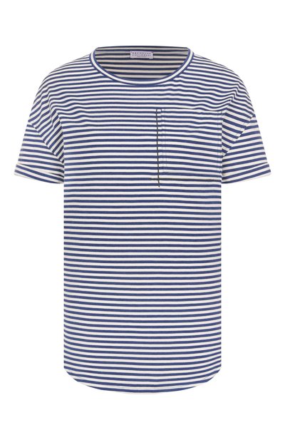 Женская хлопковая футболка BRUNELLO CUCINELLI, арт. ML929HA820