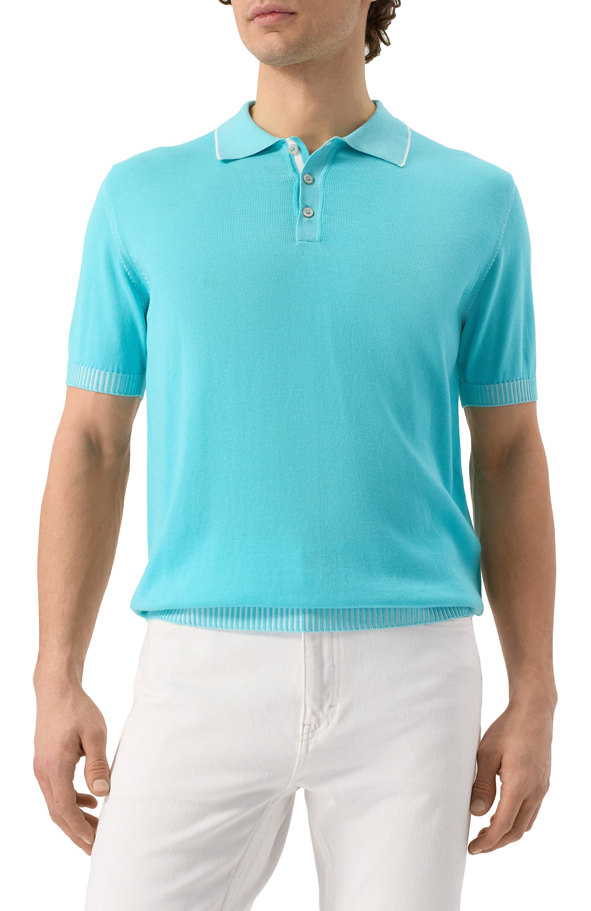 Хлопковое поло MOORER, арт. AD0LF0, фото 3