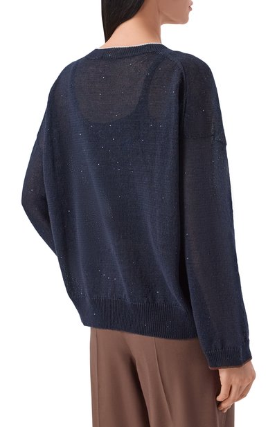 Льняной пуловер BRUNELLO CUCINELLI, арт. MDT796410, фото 4