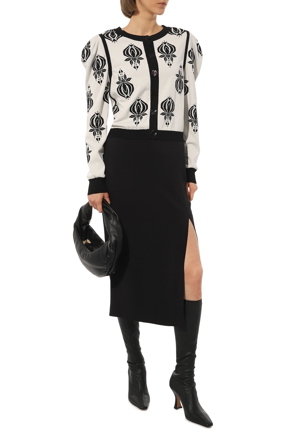 Двусторонний кардиган FREEAGE черно-белого цвета по цене 64000 руб., арт. S23.JK042M.6070.111, фото 2 Двусторонний кардиган FREEAGE, арт. S23.JK042M.6070.111, фото 2